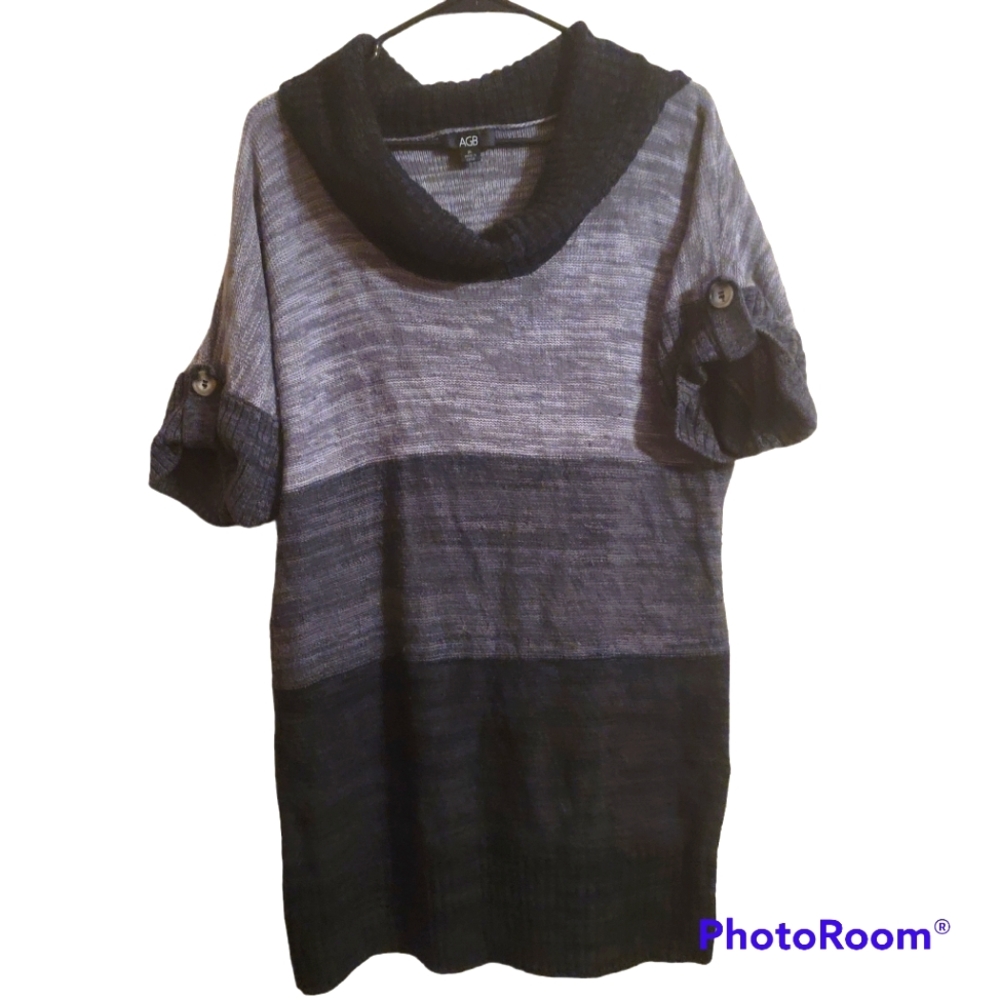 AGB XL slouch sweater dress/shirt black and gray